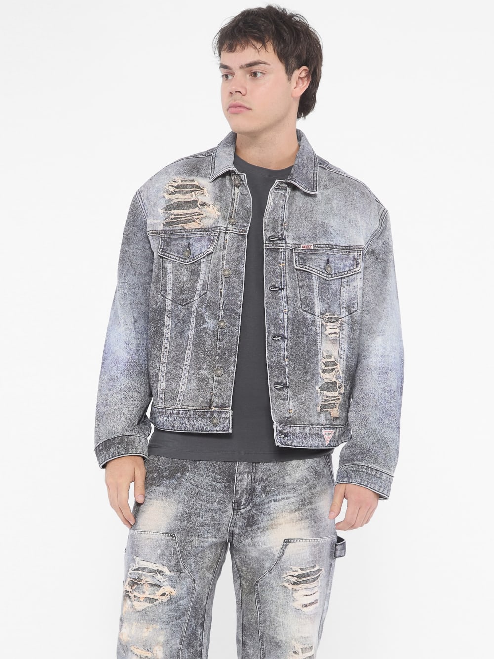GUESS Originals Printed Trucker Denim Jacket - Guess