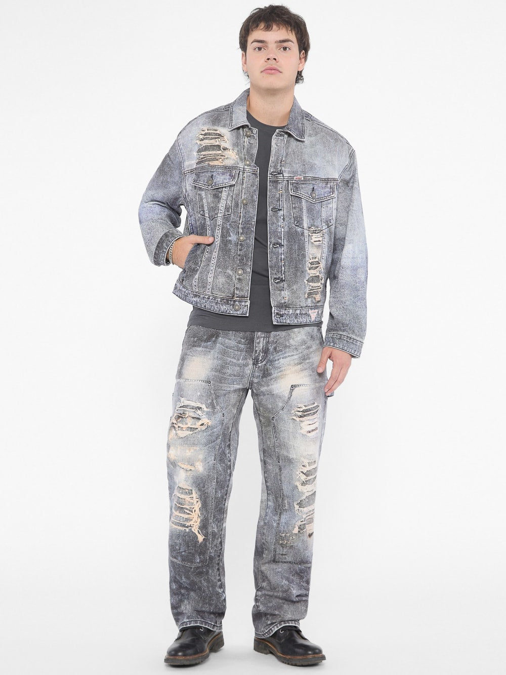 GUESS Originals Printed Trucker Denim Jacket - Guess