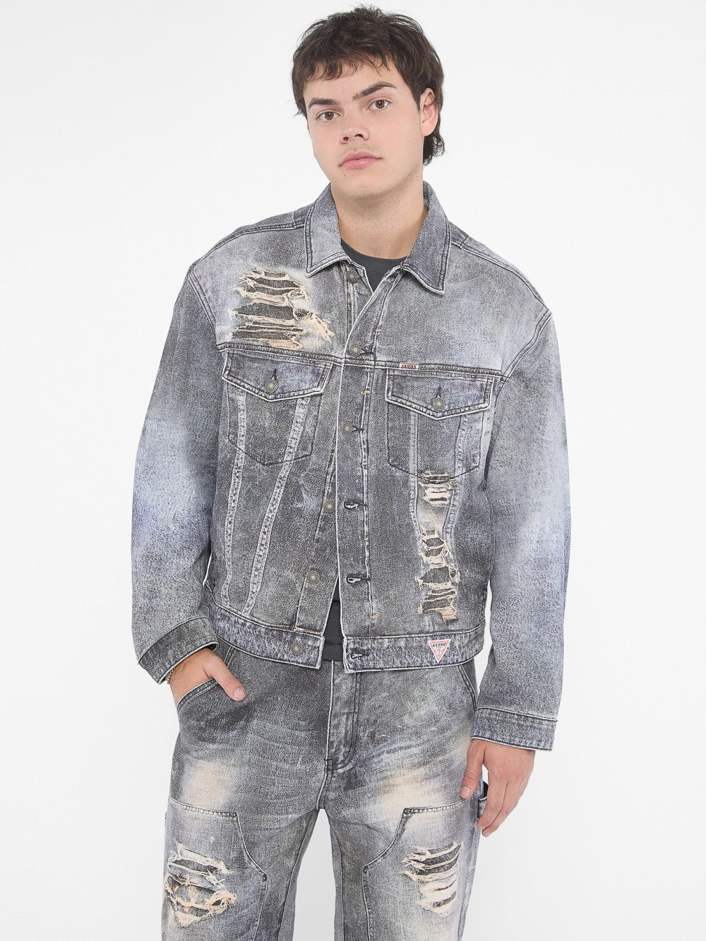 GUESS Originals Printed Trucker Denim Jacket - Guess