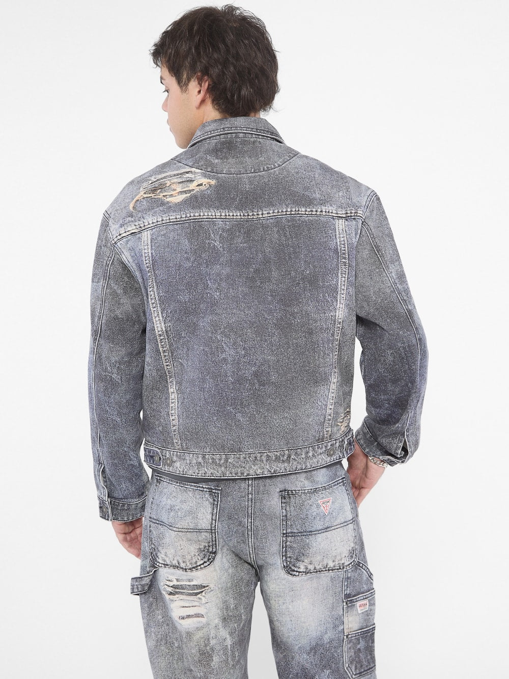 GUESS Originals Printed Trucker Denim Jacket - Guess