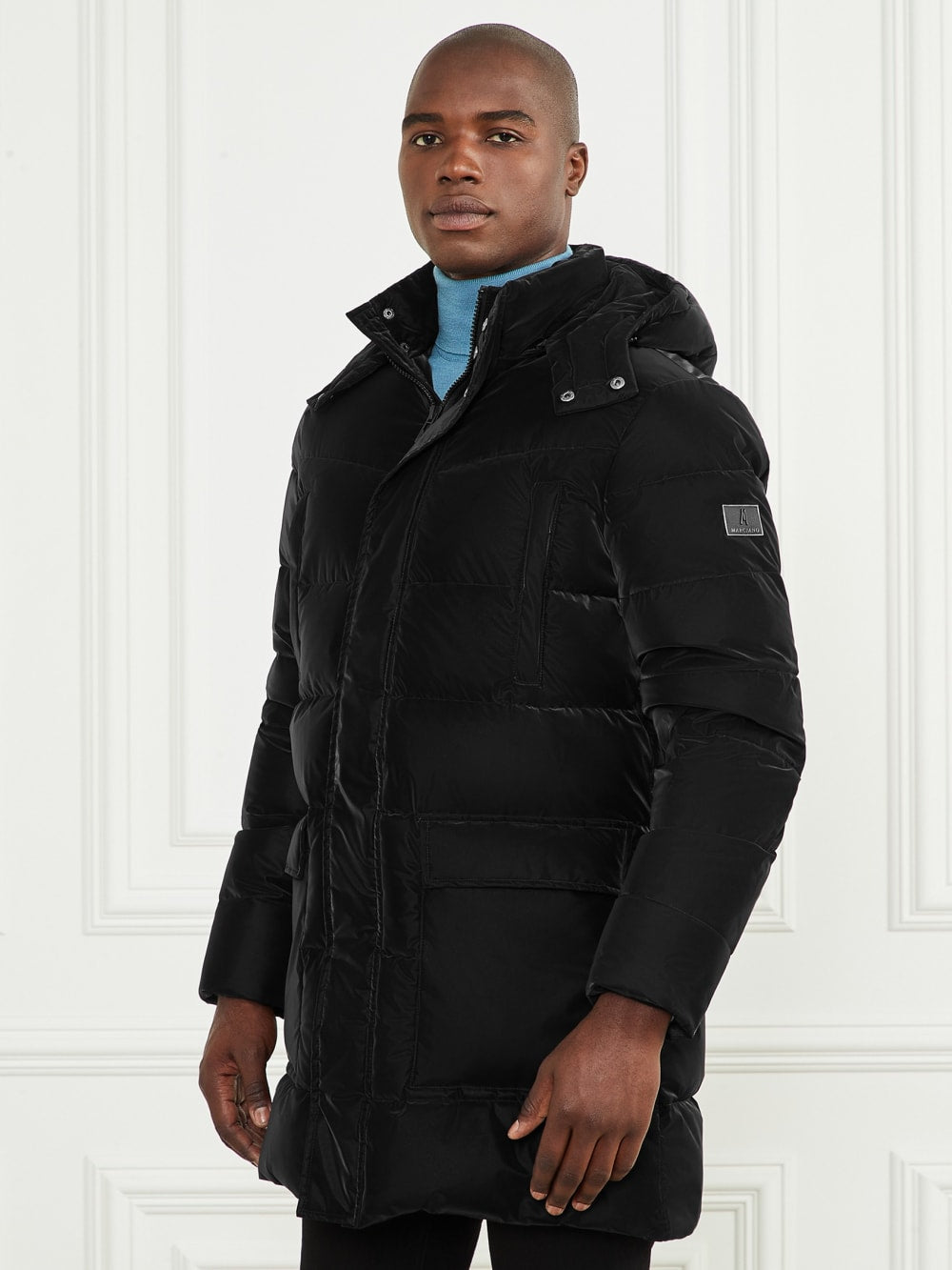 Long Down Hooded Jacket - Guess
