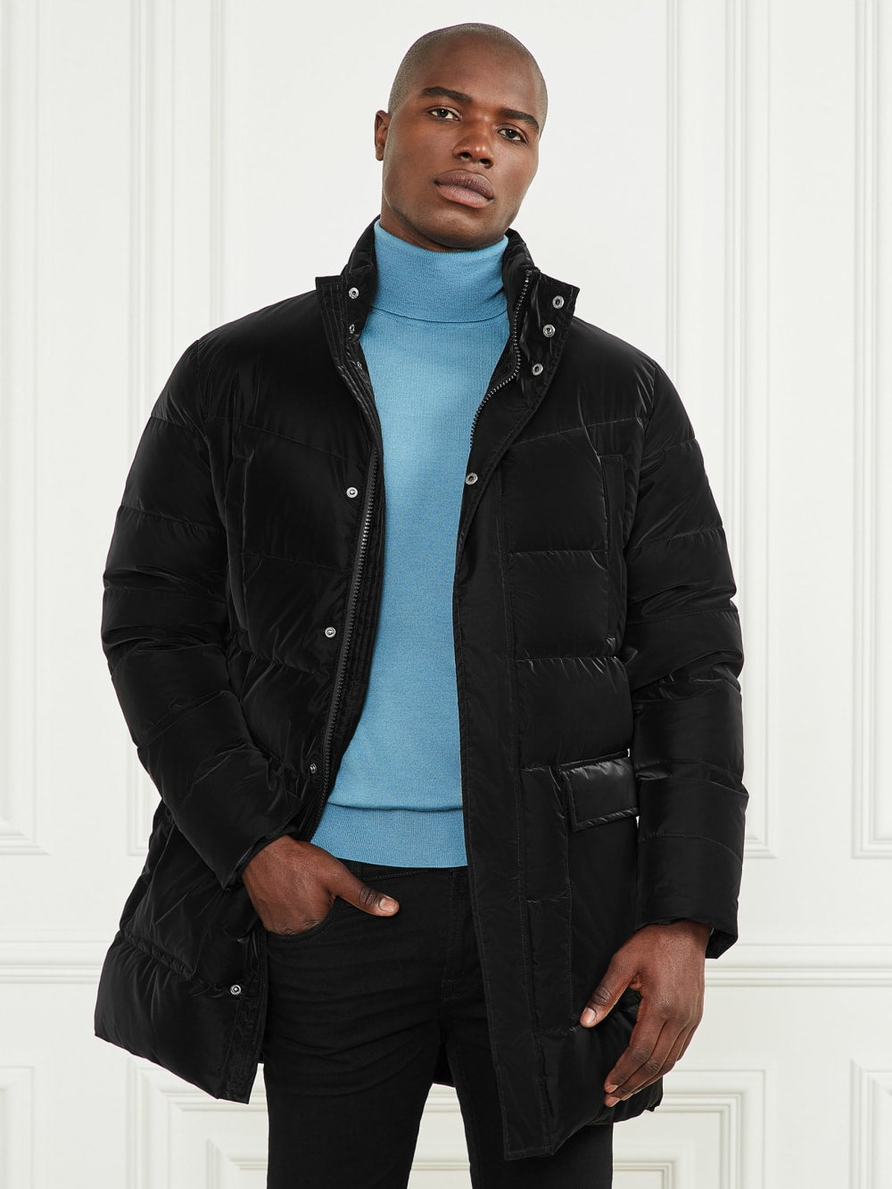 Long Down Hooded Jacket - Guess