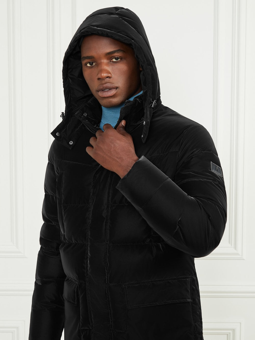 Long Down Hooded Jacket - Guess