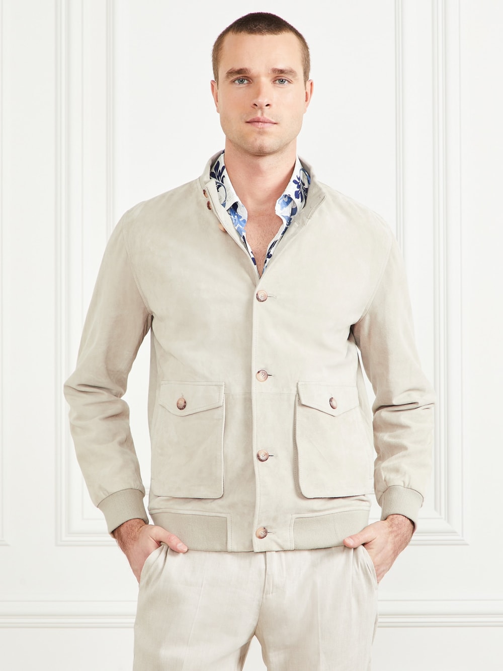 Suede Leather Flight Jacket - Guess