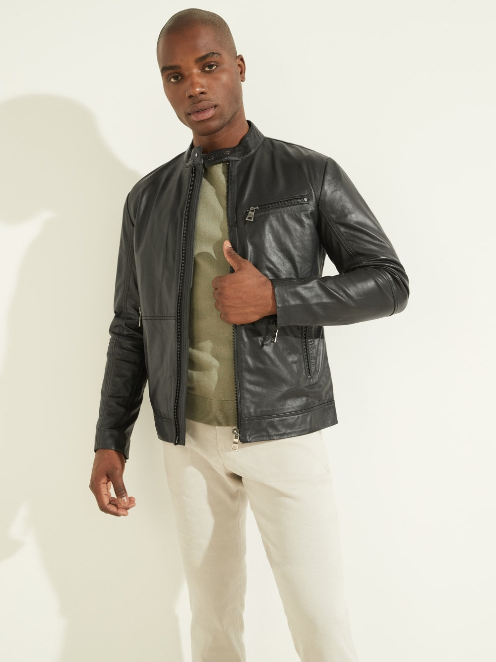 Leather Biker Jacket - Guess