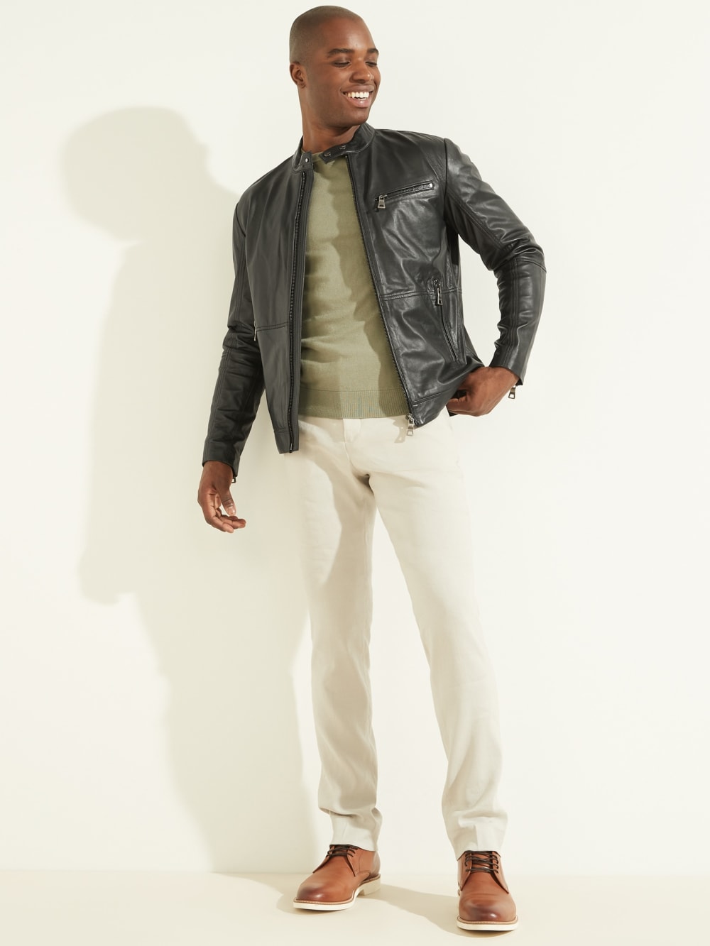 Leather Biker Jacket - Guess