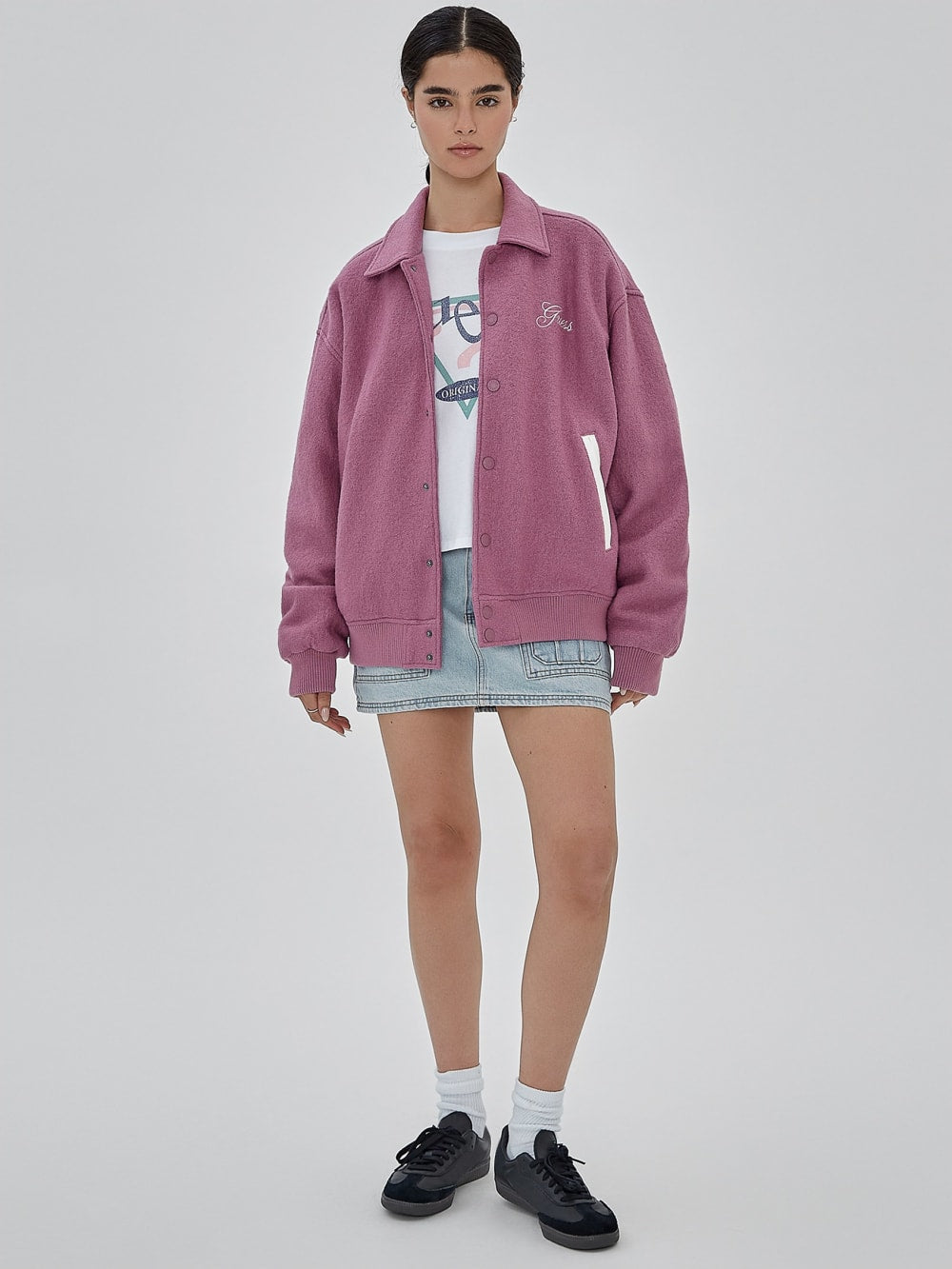GUESS Originals Wool-Blend Varsity Jacket - Guess