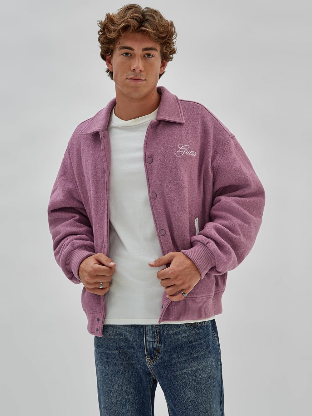 GUESS Originals Wool-Blend Varsity Jacket - Guess