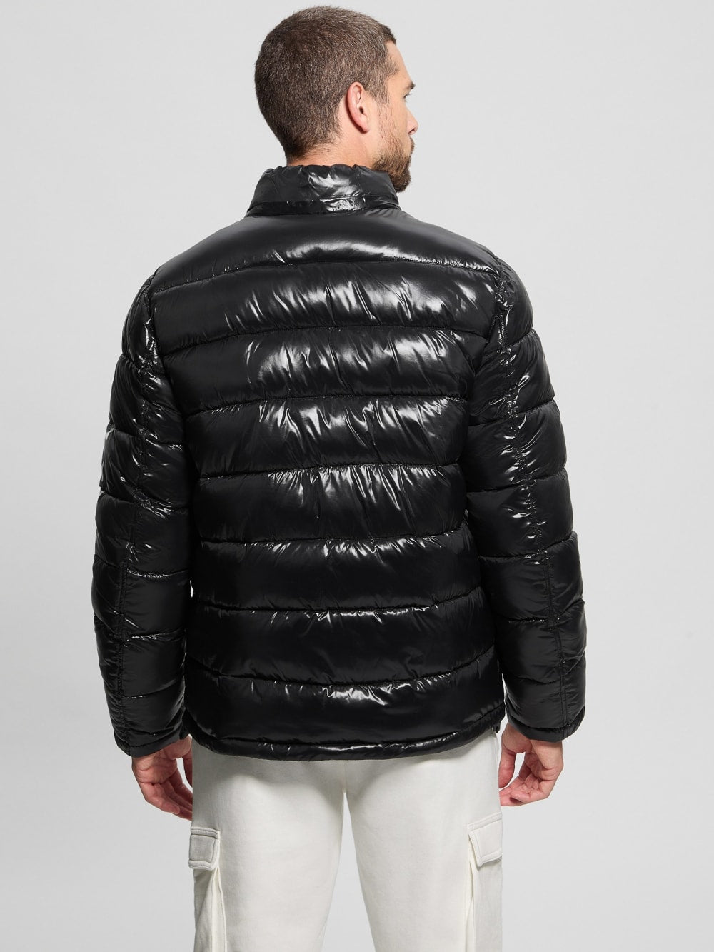Shiny Hooded Puffer Jacket - Guess