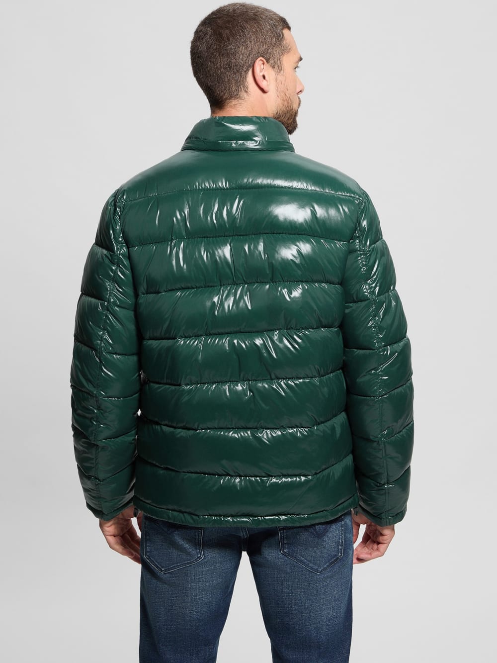 Shiny Hooded Puffer Jacket - Guess