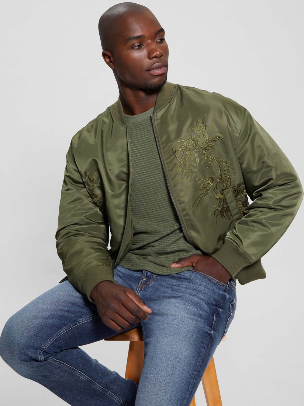 Ace Satin Hawk Flight Jacket - Guess