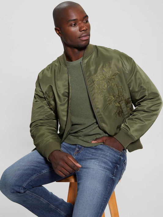 Ace Satin Hawk Flight Jacket - Guess