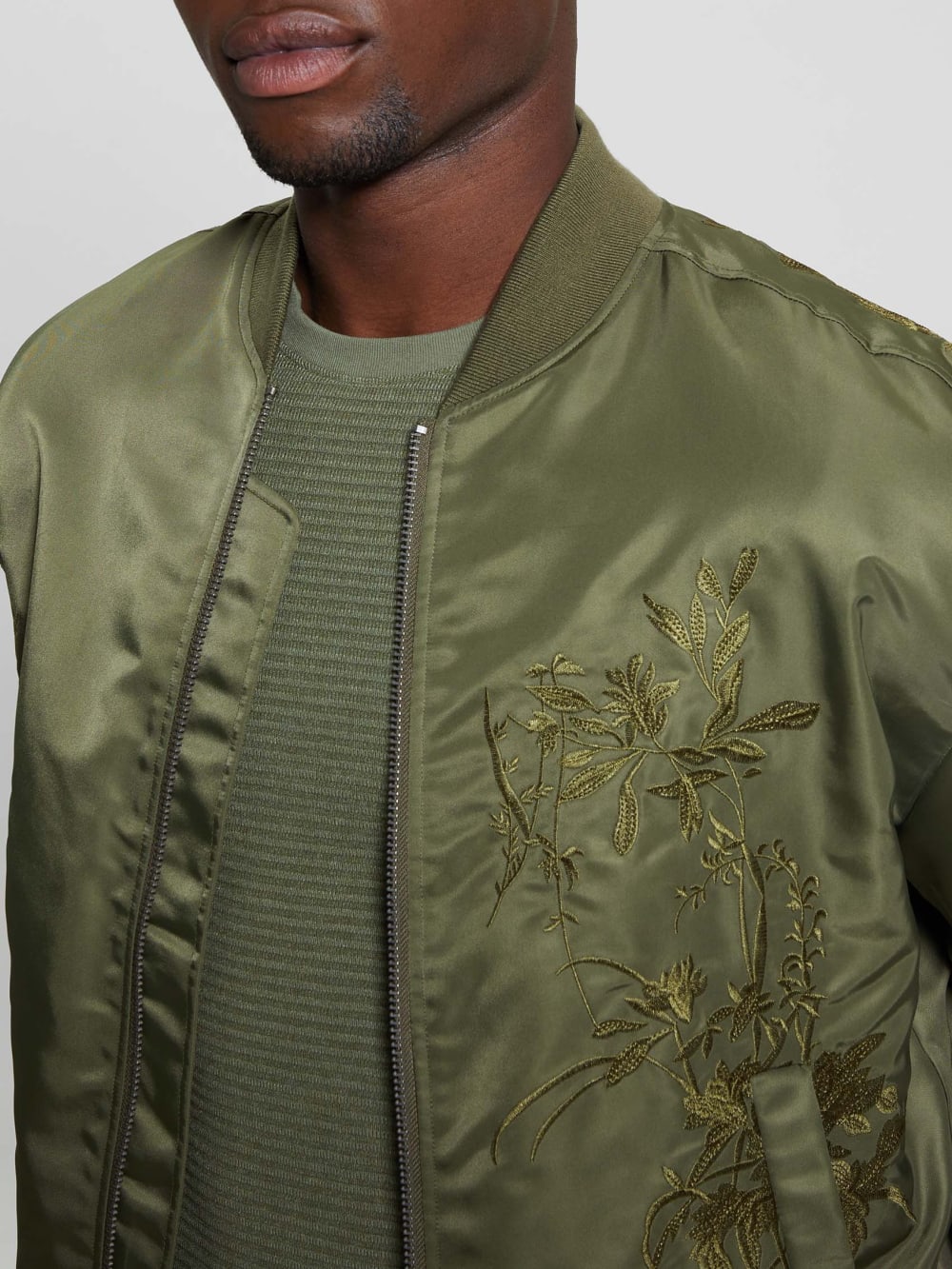 Ace Satin Hawk Flight Jacket - Guess