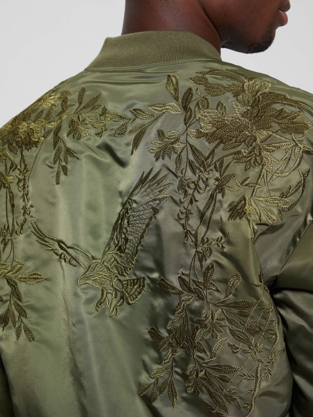Ace Satin Hawk Flight Jacket - Guess