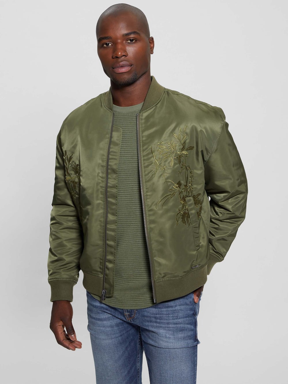 Ace Satin Hawk Flight Jacket - Guess