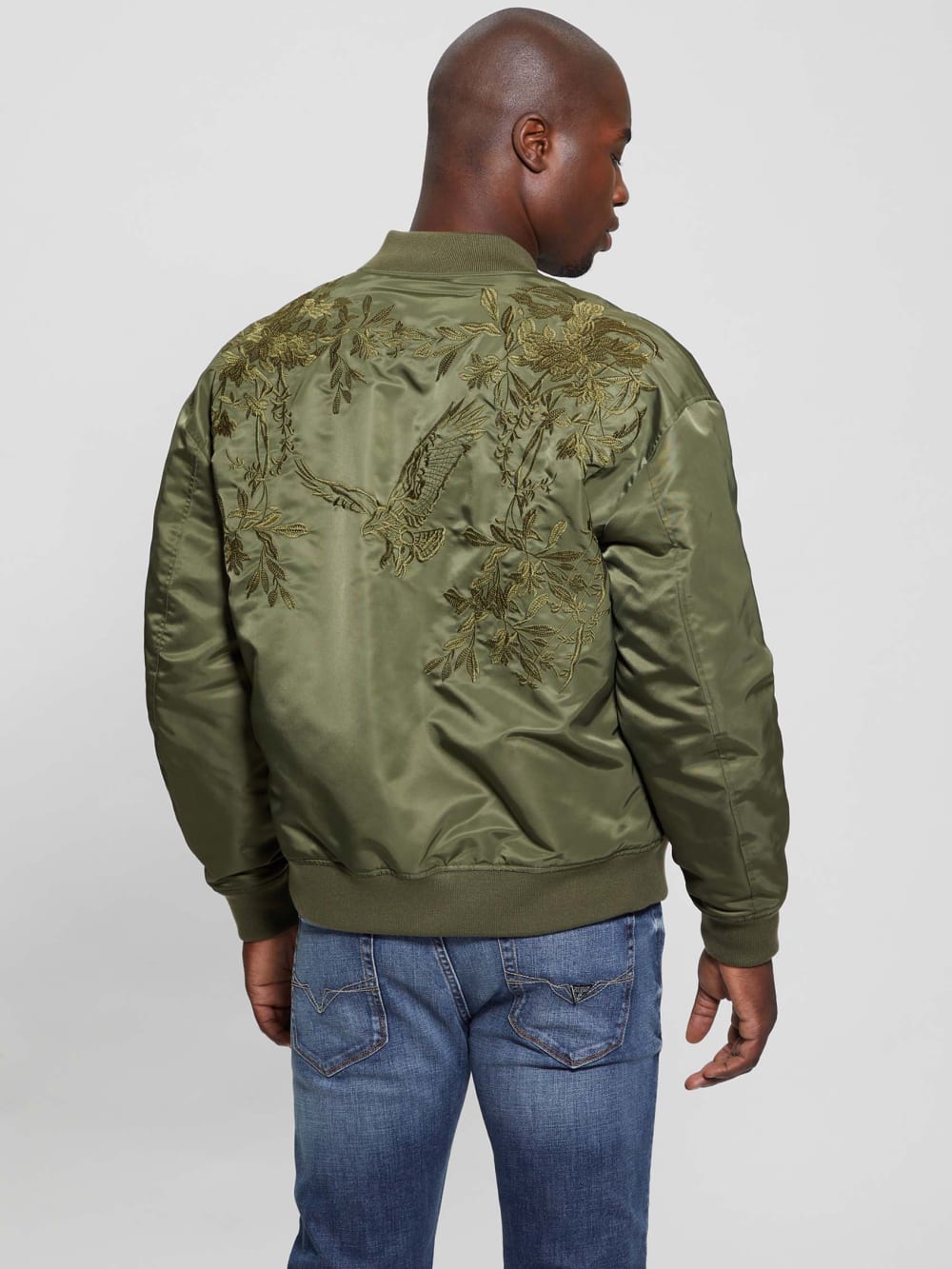 Ace Satin Hawk Flight Jacket - Guess