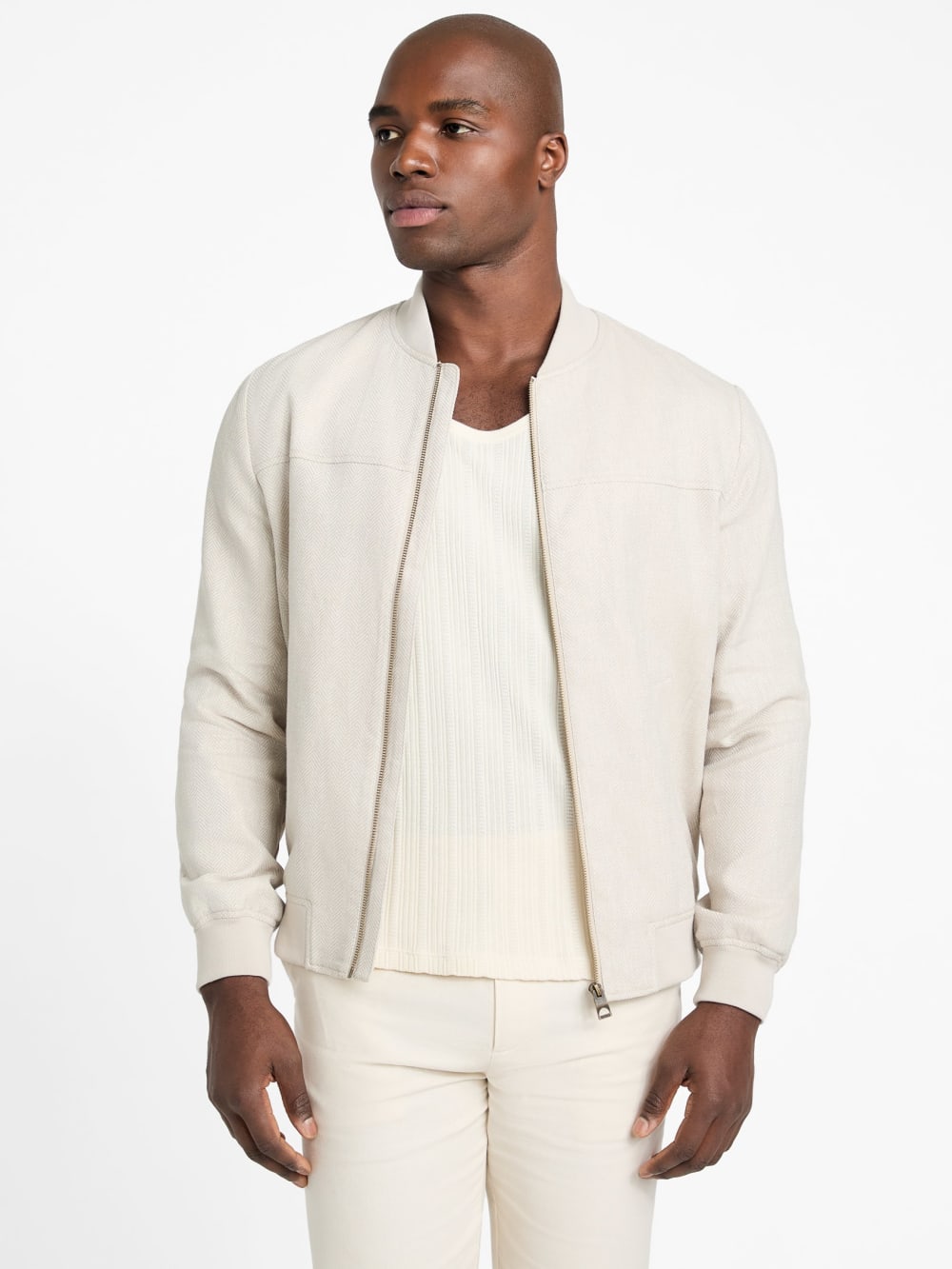 Eco Herringbone Flight Jacket - Guess