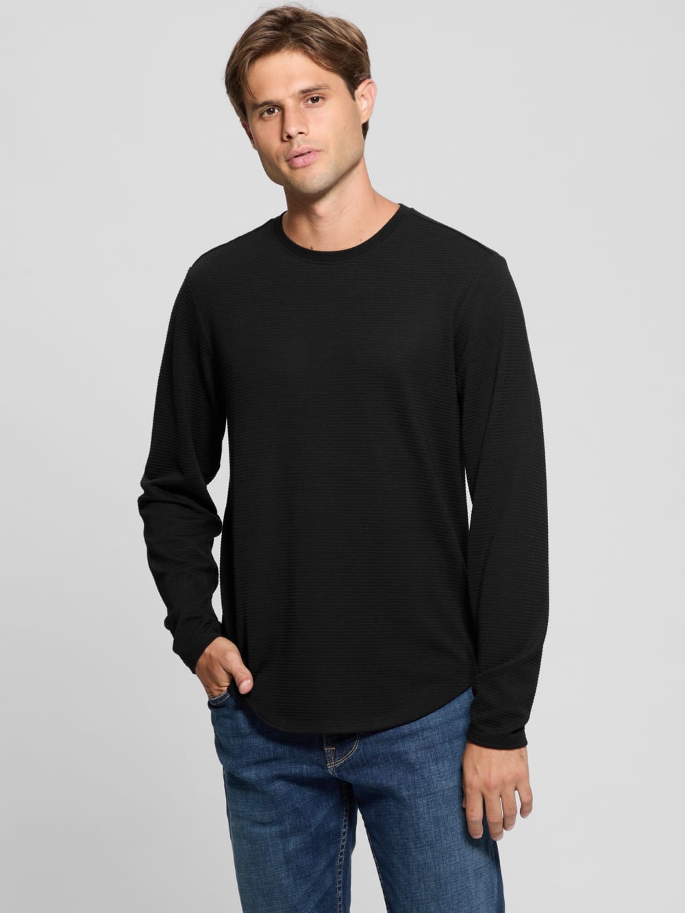 Textured Long-Sleeve Tee - Guess