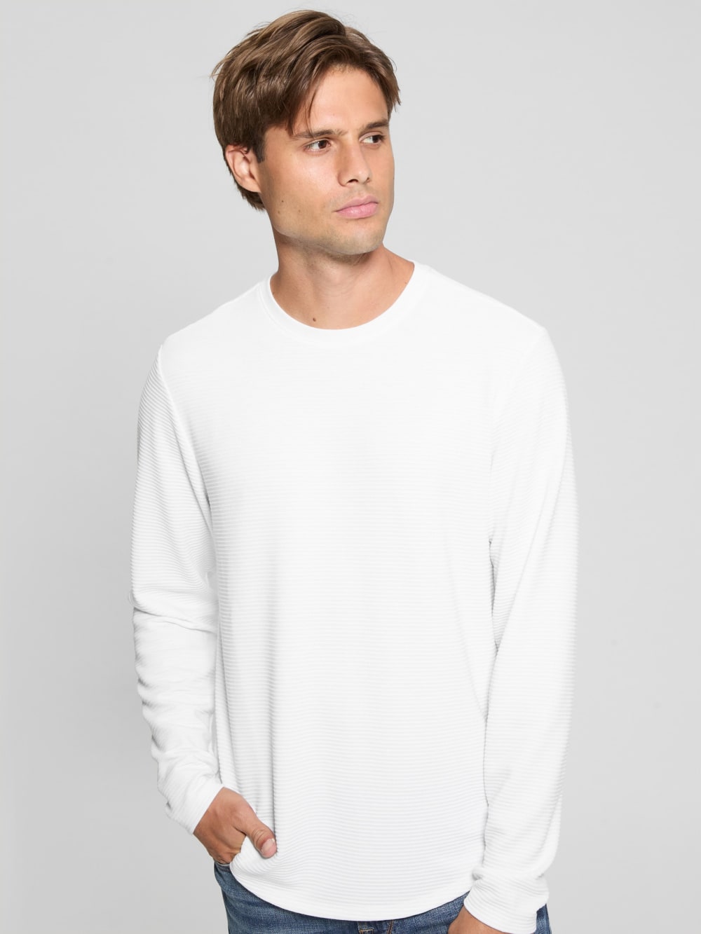 Textured Long-Sleeve Tee - Guess