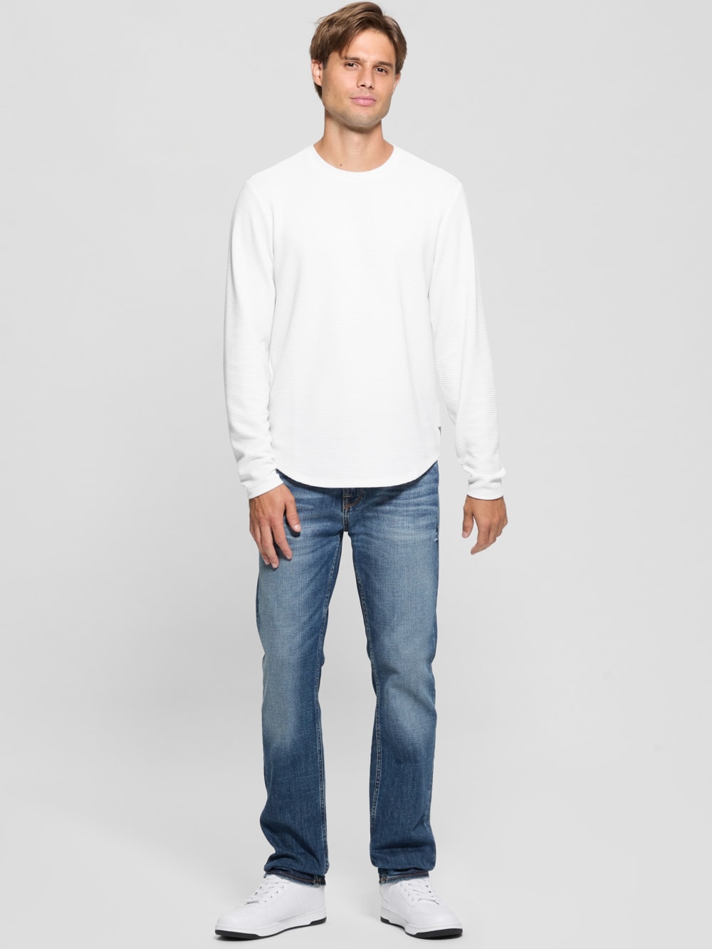 Textured Long-Sleeve Tee - Guess