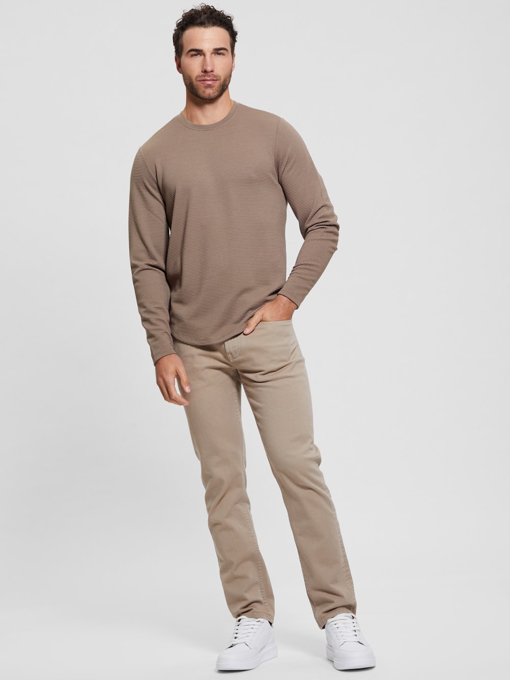 Textured Long-Sleeve Tee - Guess