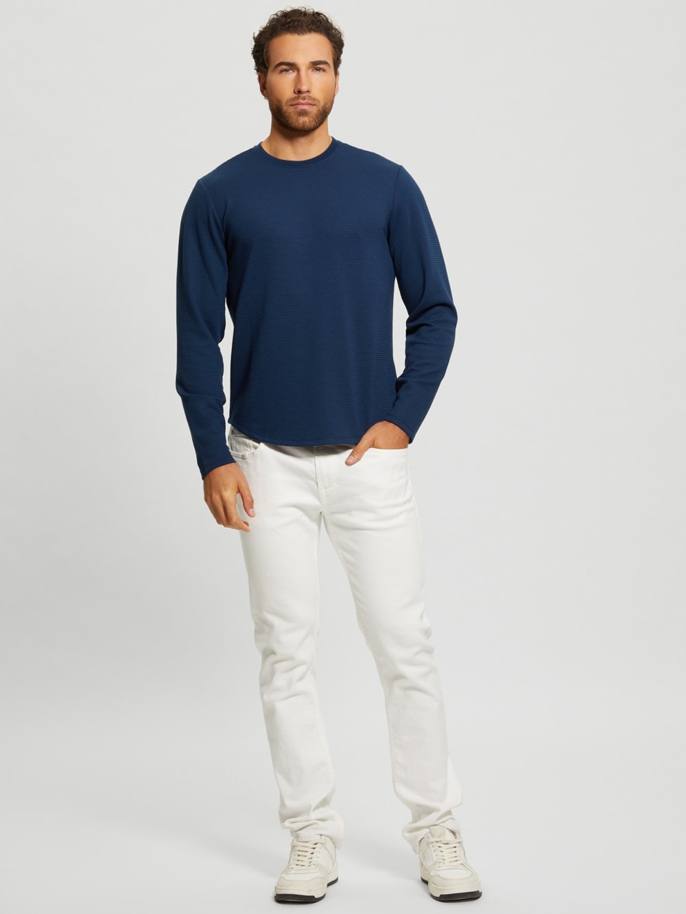 Textured Long-Sleeve Tee - Guess