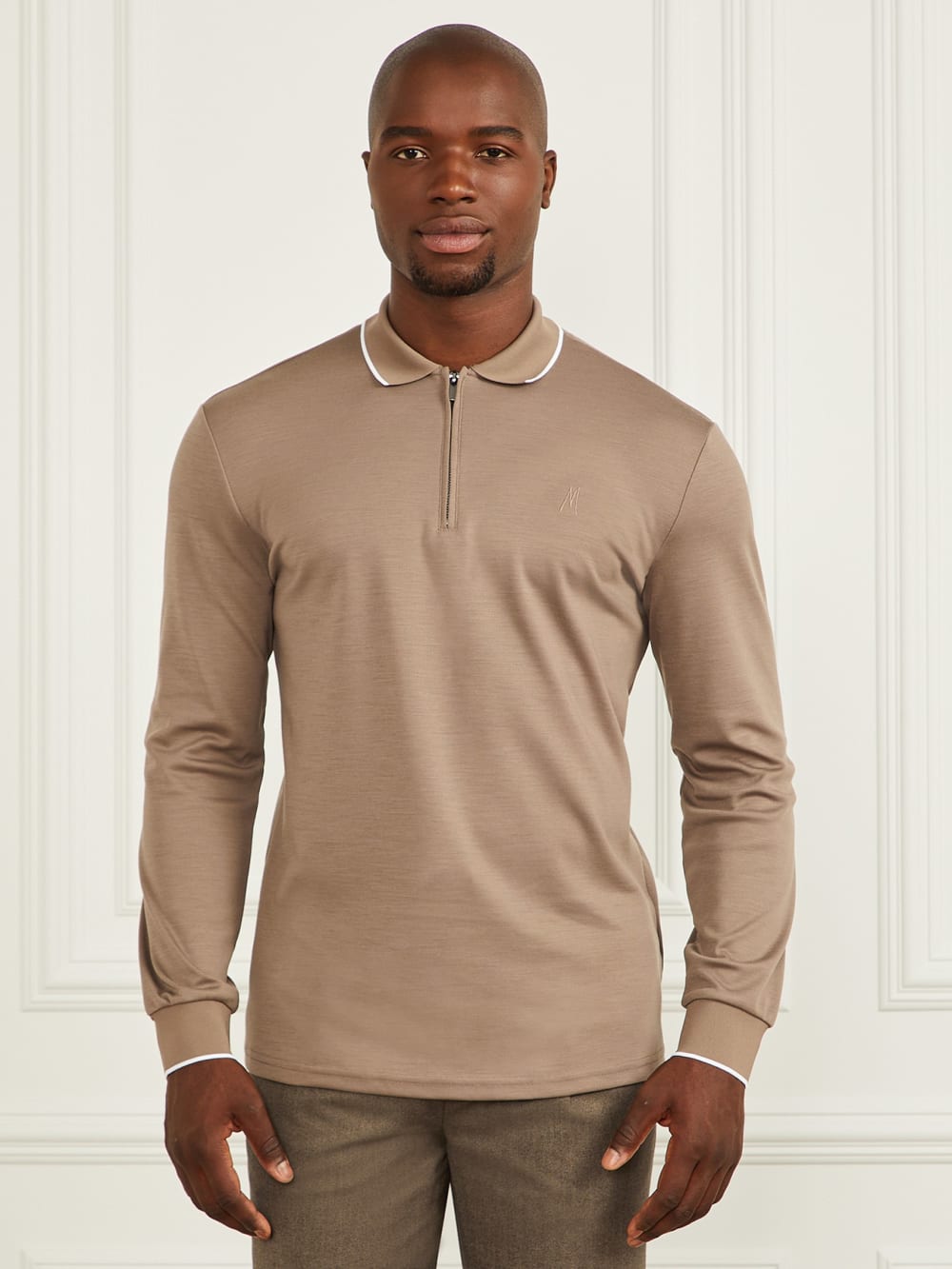 Long-Sleeve Zip Polo - Guess