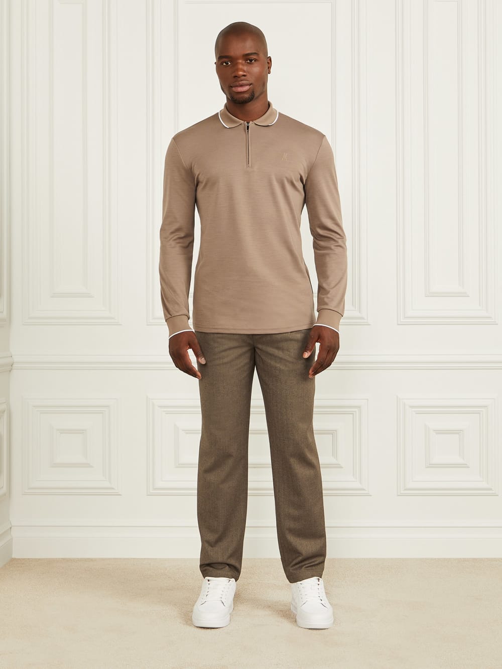 Long-Sleeve Zip Polo - Guess
