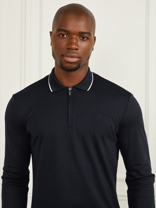 Long-Sleeve Zip Polo - Guess