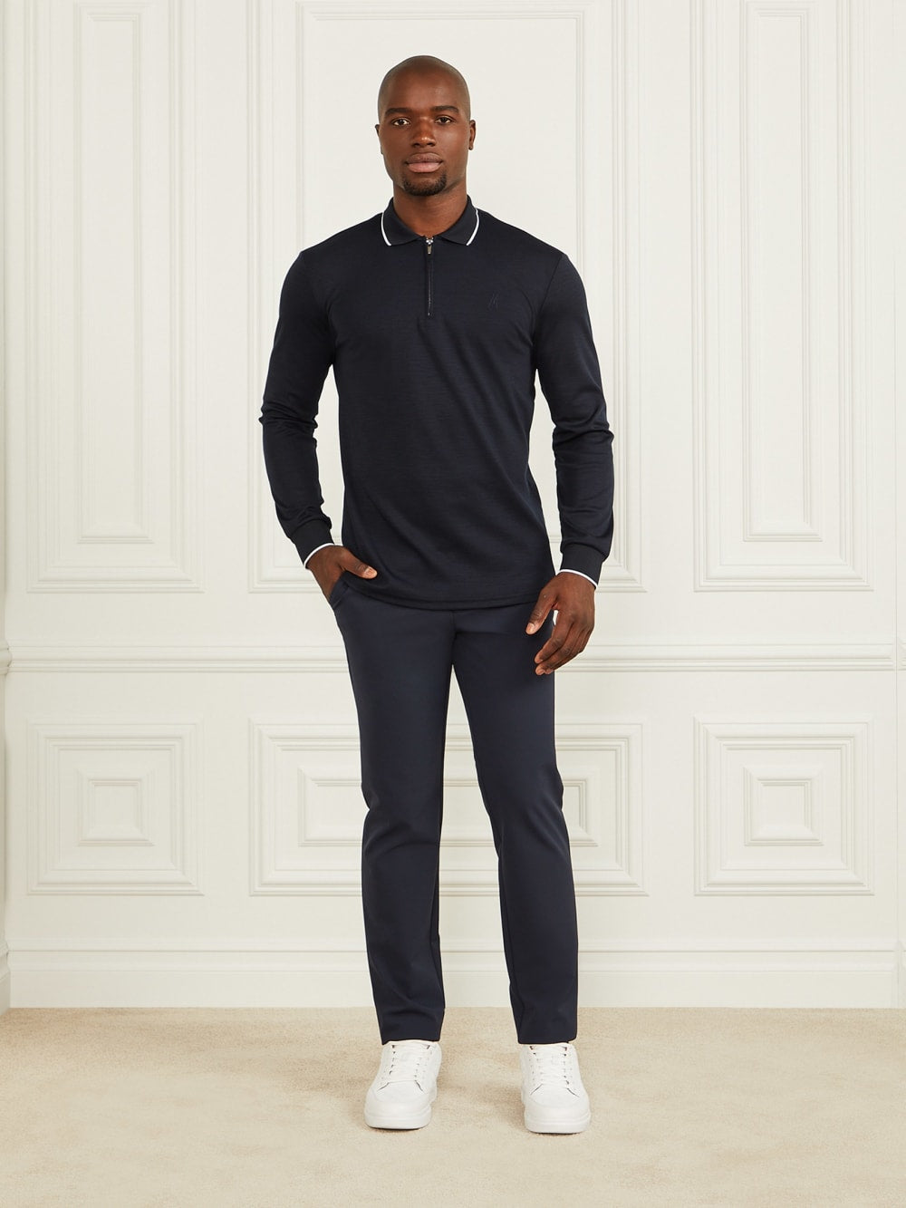 Long-Sleeve Zip Polo - Guess
