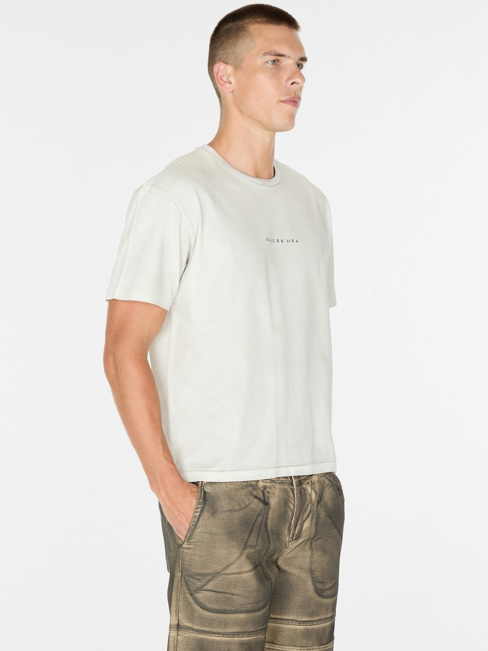 distressed logo tee - Guess