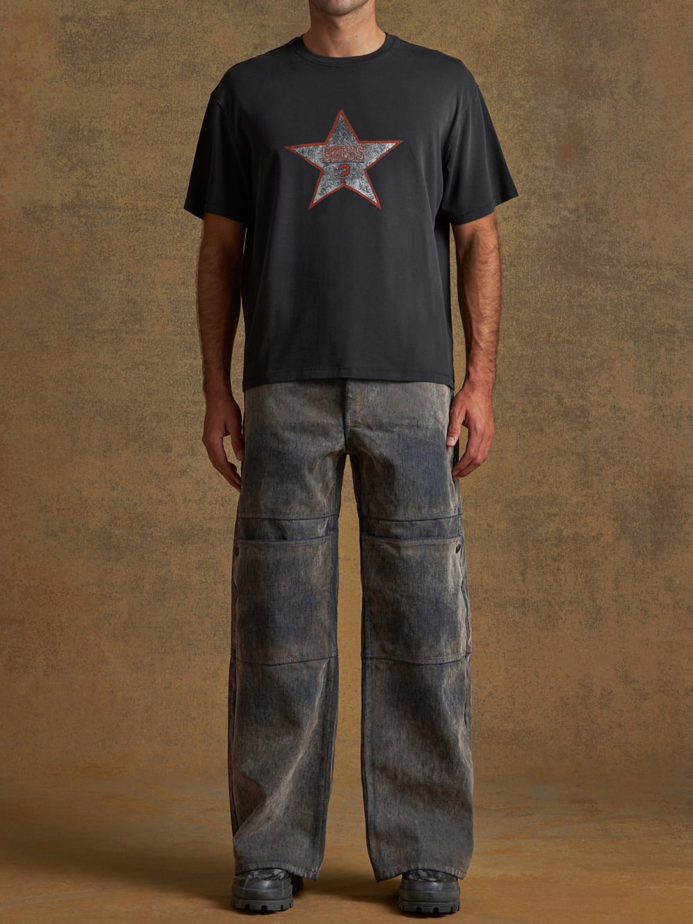 distressed star tee - Guess