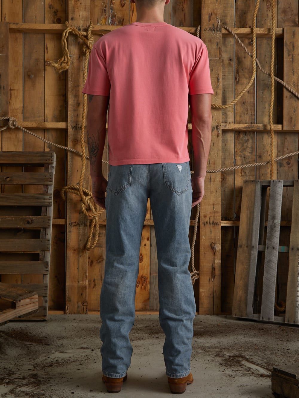distressed logo tee - Guess