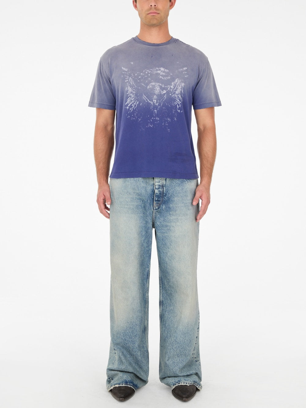 distressed eagle tee - Guess
