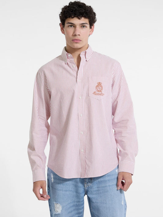 Striped Long-Sleeve Pocket Shirt - Guess