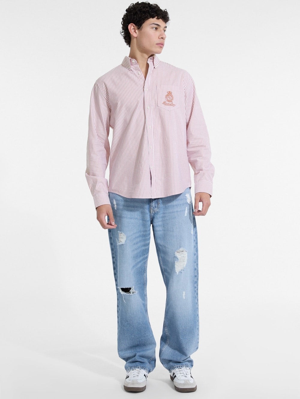 Striped Long-Sleeve Pocket Shirt - Guess