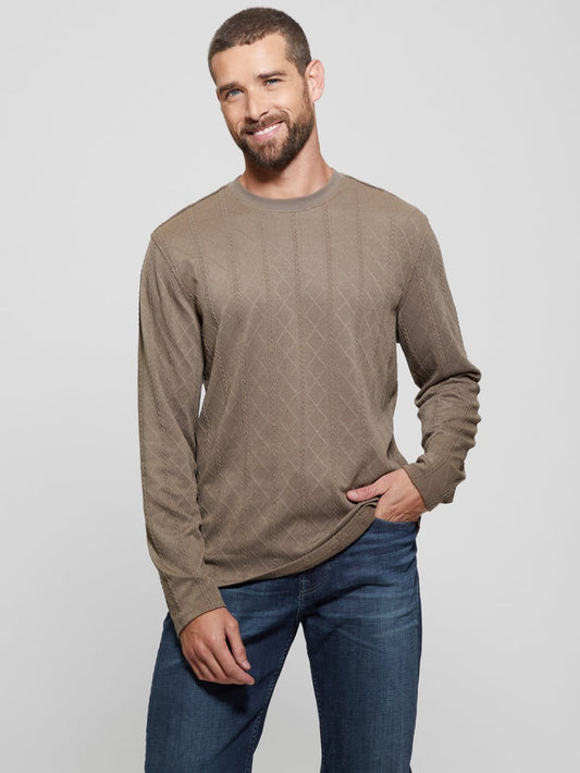 Textured Knit Long-Sleeve Top - Guess