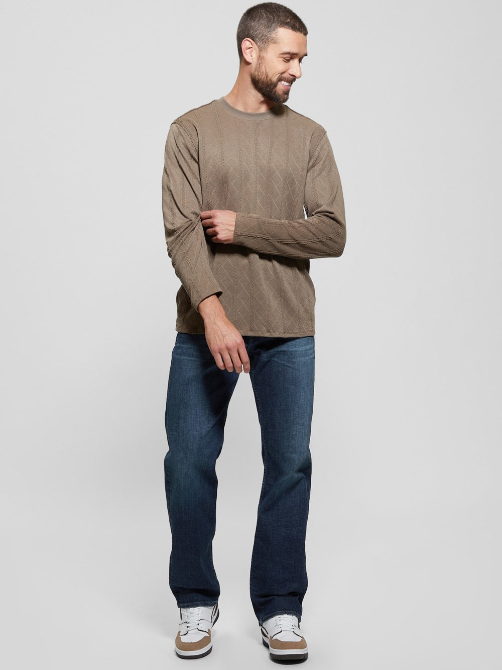 Textured Knit Long-Sleeve Top - Guess