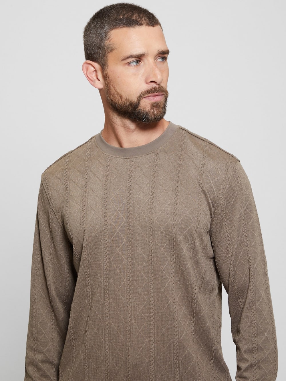 Textured Knit Long-Sleeve Top - Guess