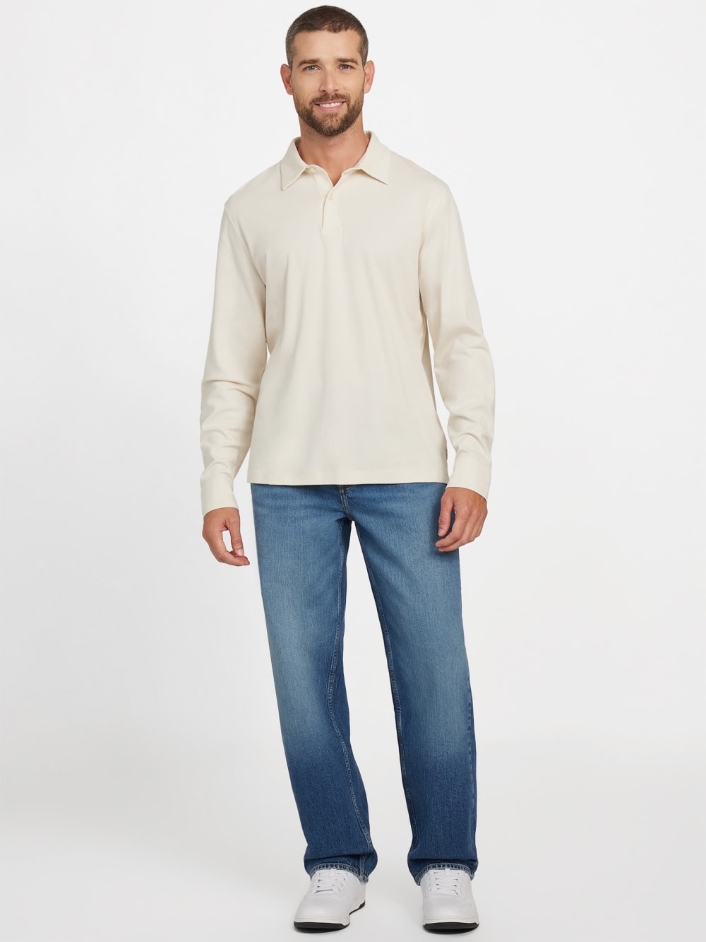 Barry Knit Long-Sleeve Polo - Guess