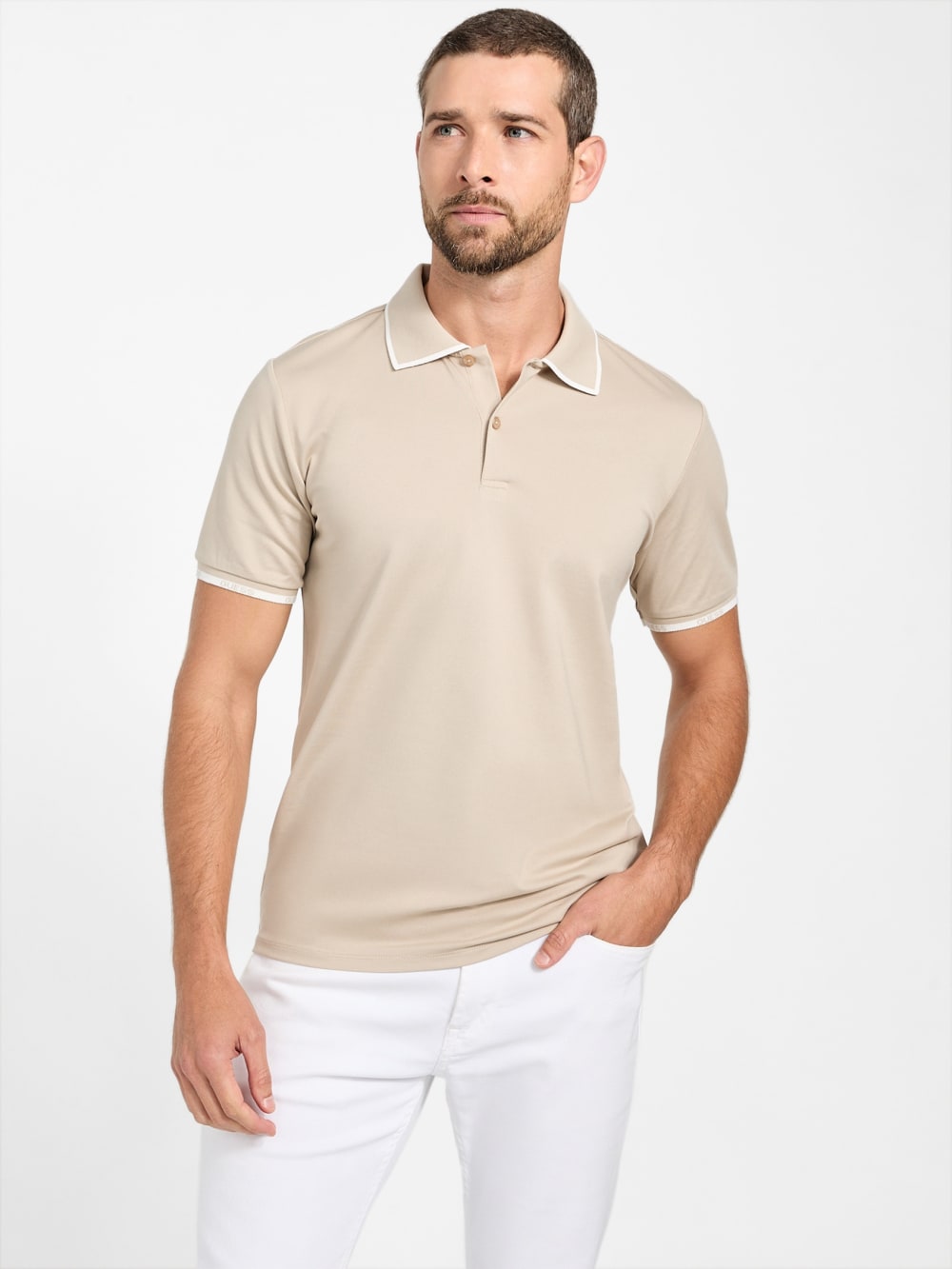 Eco Paul Pique Tipping Polo - Guess