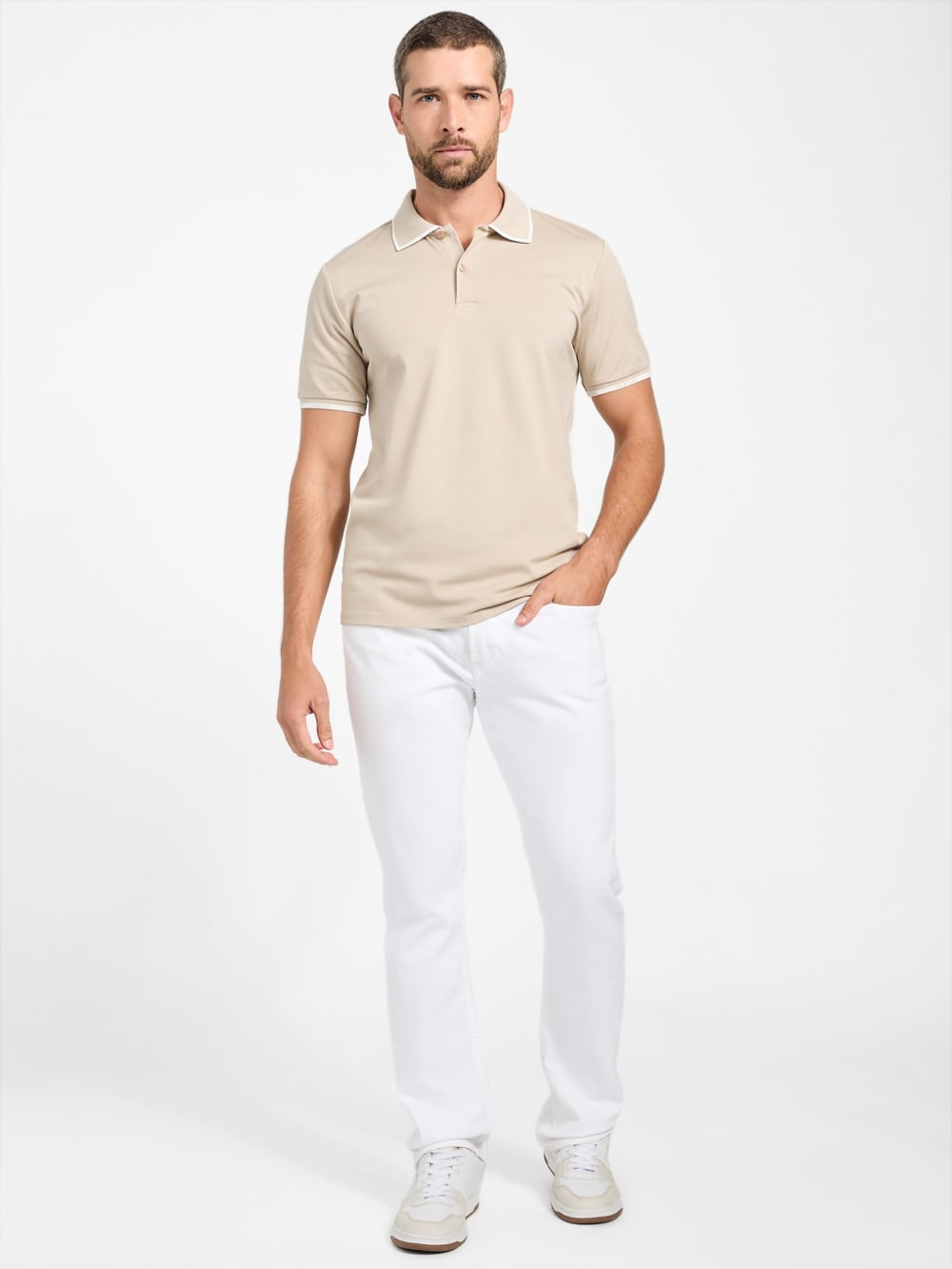 Eco Paul Pique Tipping Polo - Guess