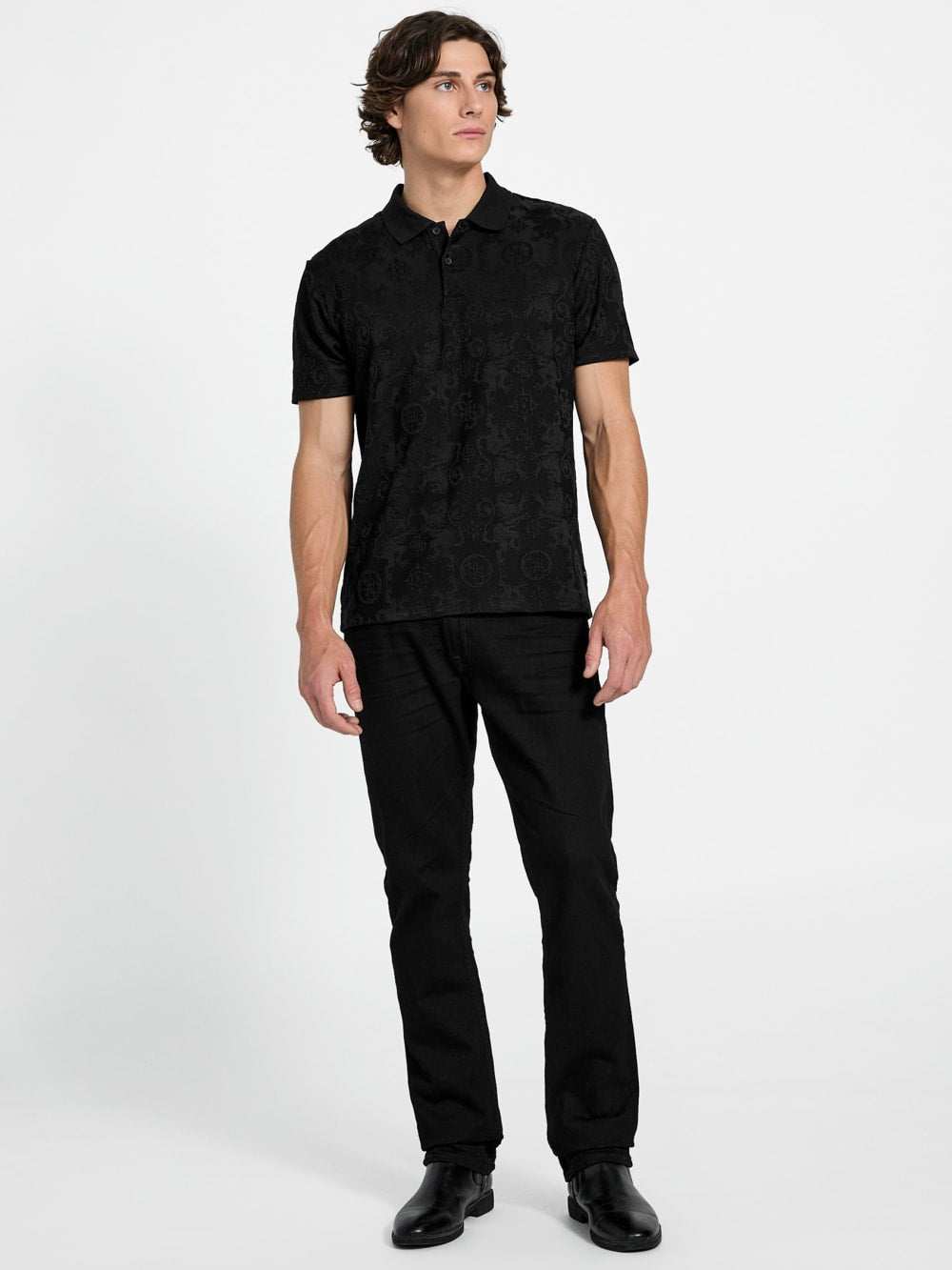 Eco Tonal Jacquard Polo - Guess