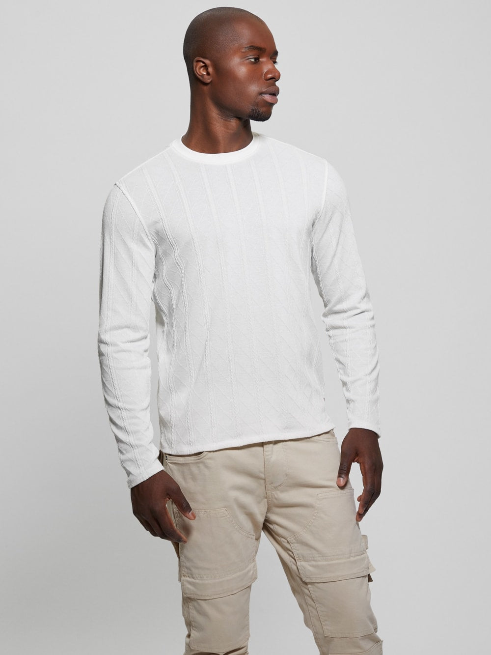 Textured Knit Long-Sleeve Top - Guess