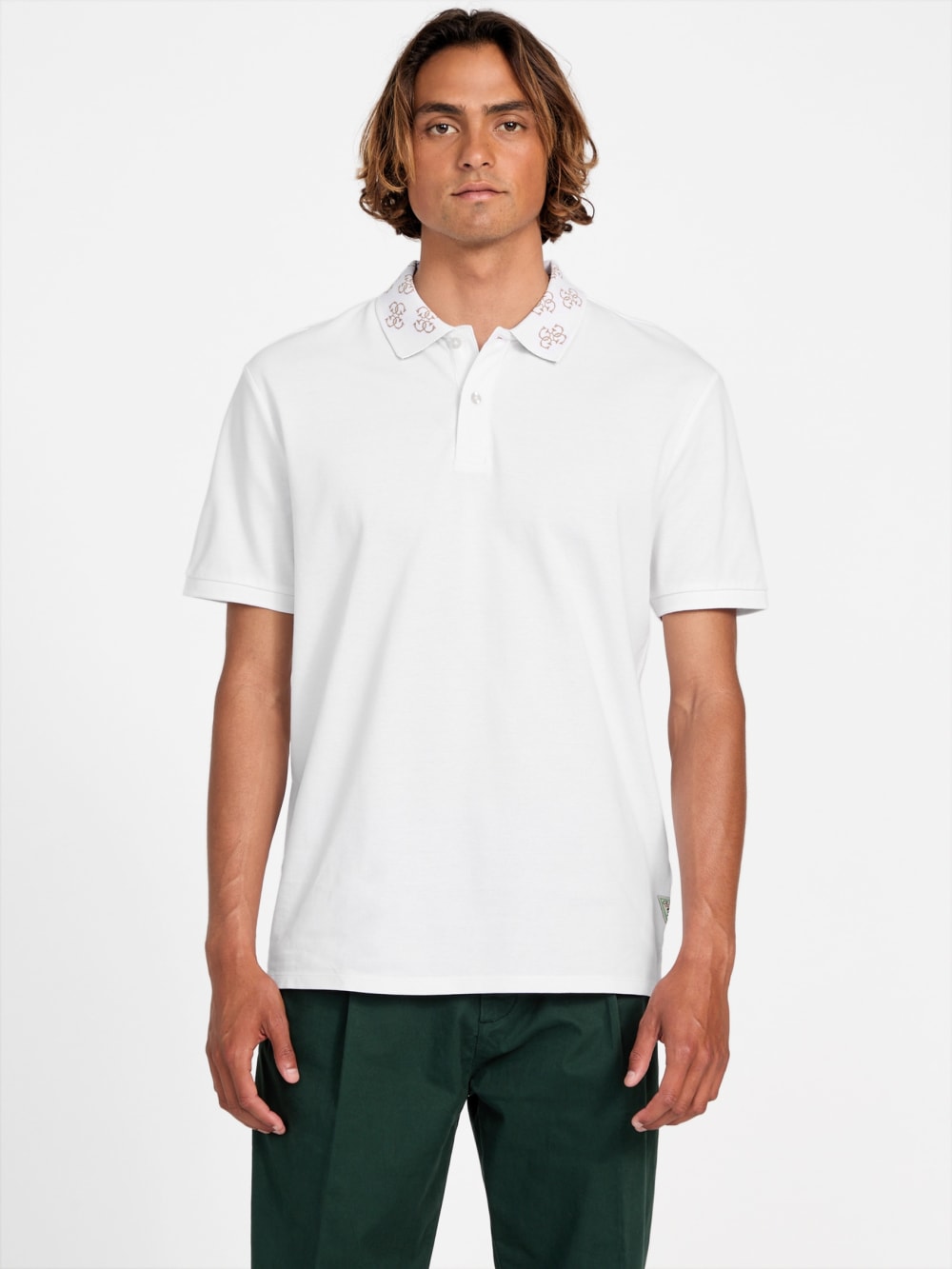 Eco Jacquard Logo Collar Polo - Guess