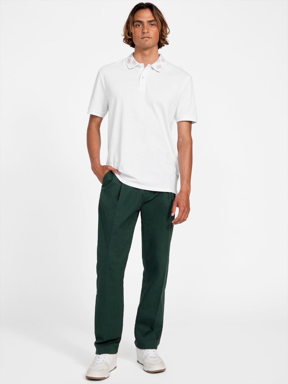 Eco Jacquard Logo Collar Polo - Guess