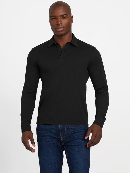 Barry Knit Long-Sleeve Polo - Guess