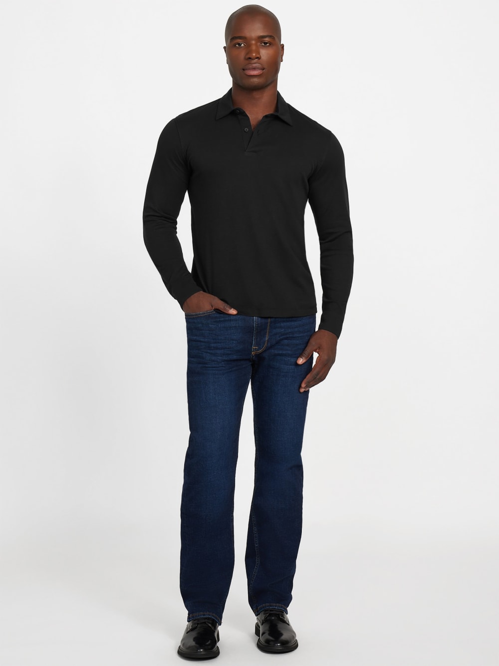 Barry Knit Long-Sleeve Polo - Guess