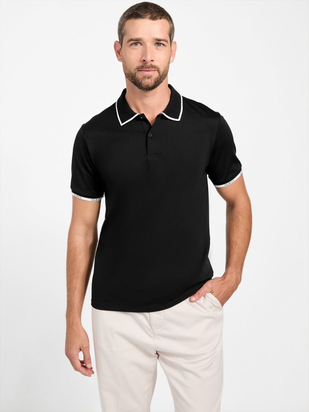 Eco Paul Pique Tipping Polo - Guess