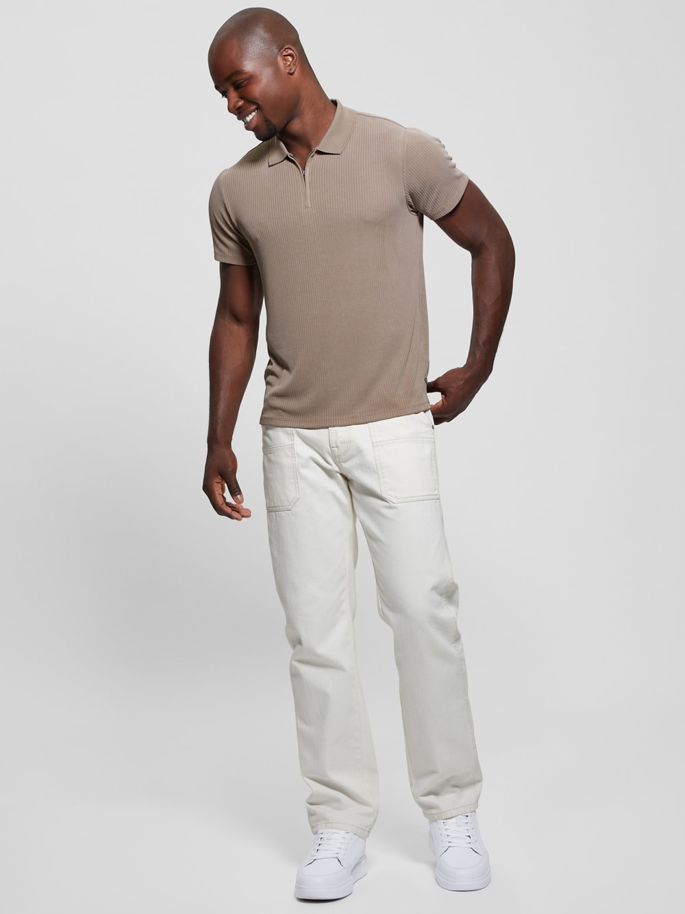 Union Rib Knit Polo - Guess